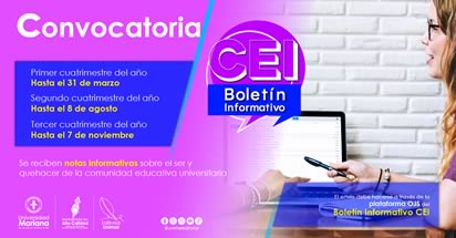 Noticia: Convocatoria para recepción de notas: Boletín Informativo CEI
