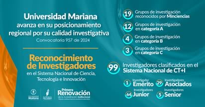 Noticias: Universidad Mariana avanza en su posicionamiento regional por su calidad investigativa